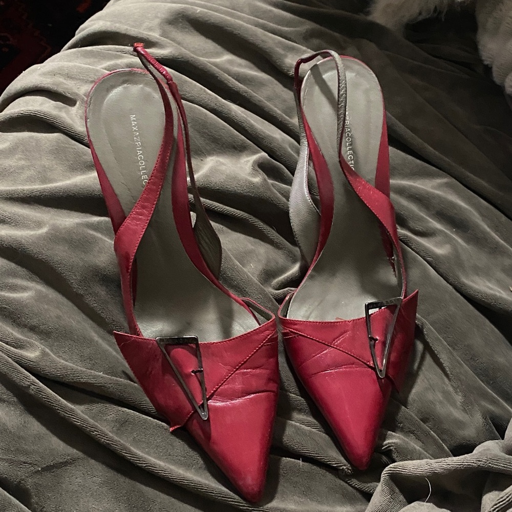 BCBGMaxAzria Red Pointed Slingback Heels